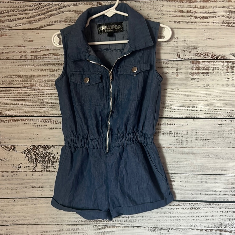 Girl denim romper from chillipop size 4t